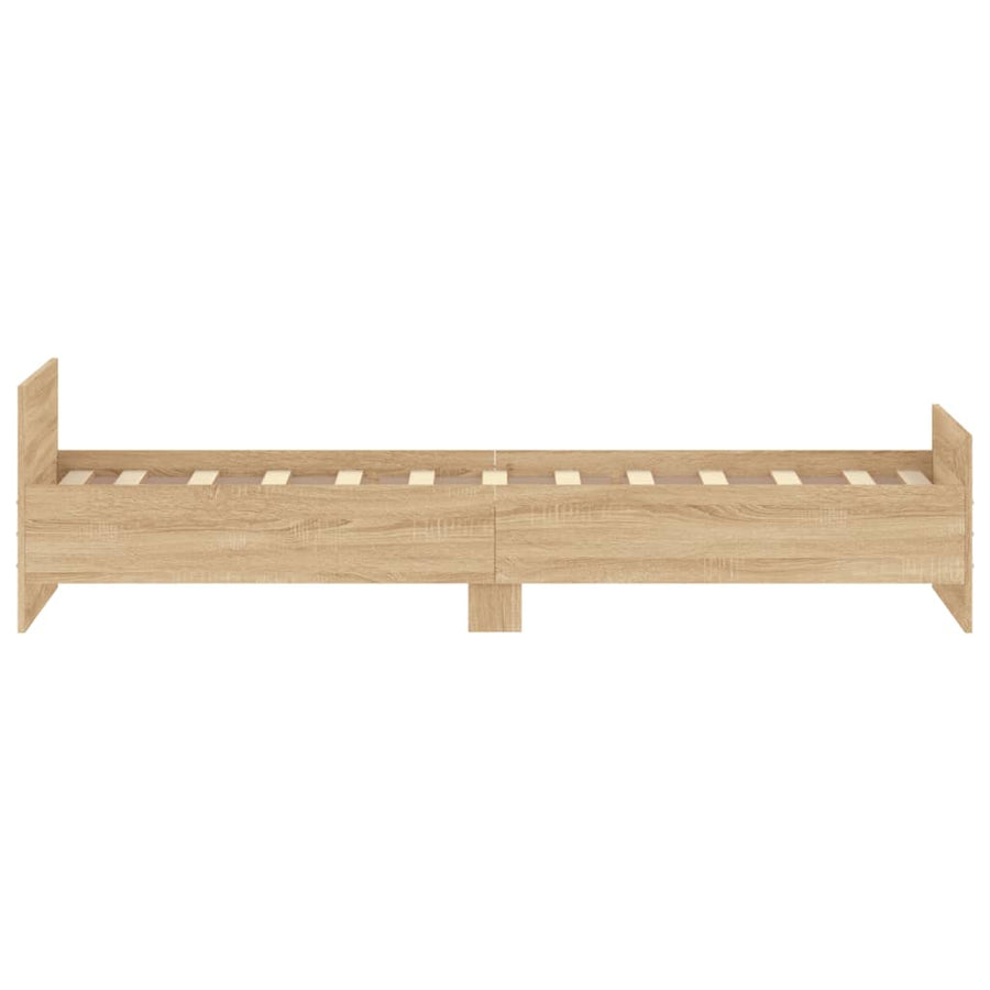 Bedframe Bewerkt Hout Kleur 75 x 190 cm Sonoma eiken