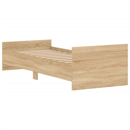 Bedframe Bewerkt Hout Kleur 75 x 190 cm Sonoma eiken