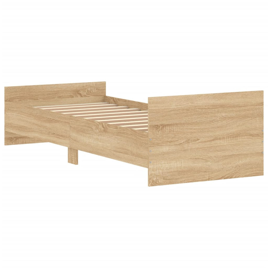 Bedframe Bewerkt Hout Kleur 75 x 190 cm Sonoma eiken