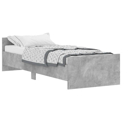 Bedframe Bewerkt Hout 75 x 190 cm Betongrijs