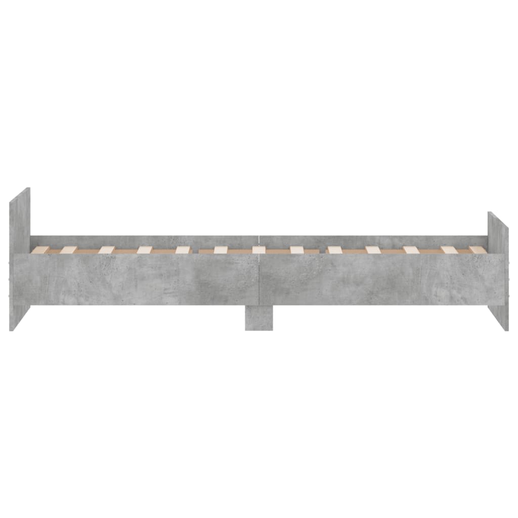 Bedframe Bewerkt Hout 75 x 190 cm Betongrijs