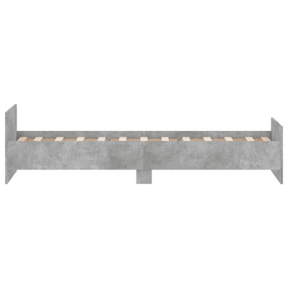 Bedframe Bewerkt Hout 75 x 190 cm Betongrijs