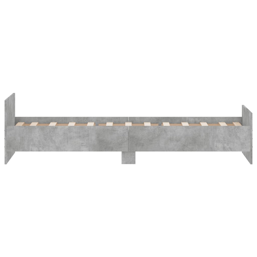 Bedframe Bewerkt Hout 75 x 190 cm Betongrijs