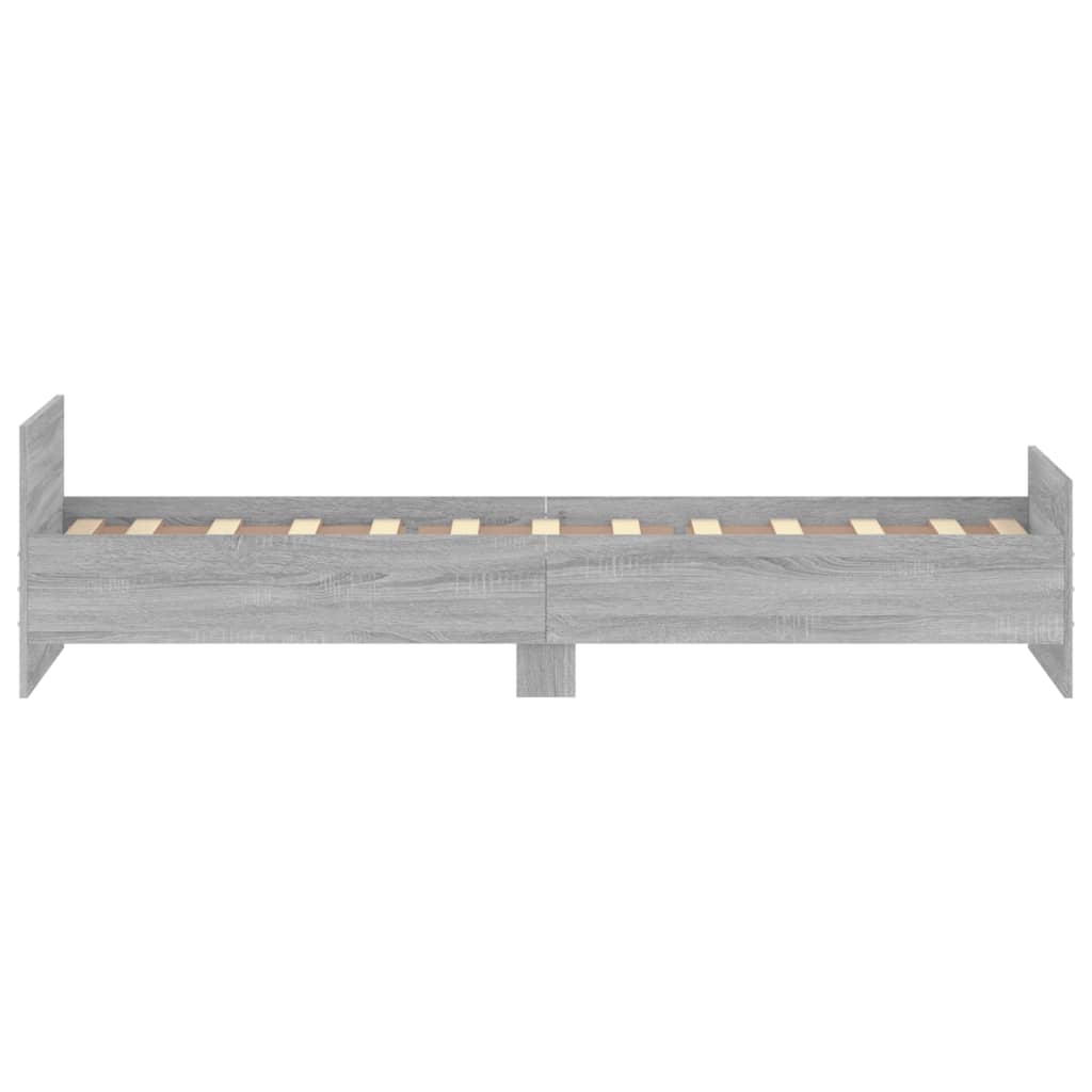 Bedframe Bewerkt Hout Eiken 75 x 190 cm Grijs sonoma