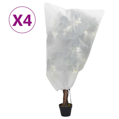 Vlieshoezen Voor Planten Met Trekkoord 4 St 70 G/M² 0,8X0,8 M