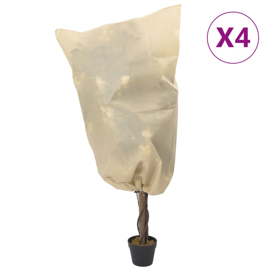 Plantenhoezen Met Trekkoord 4 St 70 G/M² 0,8X1 M