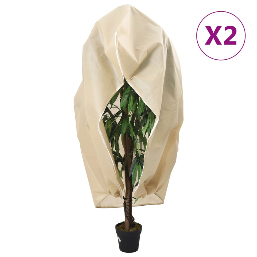 Plantenhoezen met ritssluiting 2 st 70 g/m² 1,2x1,8 m