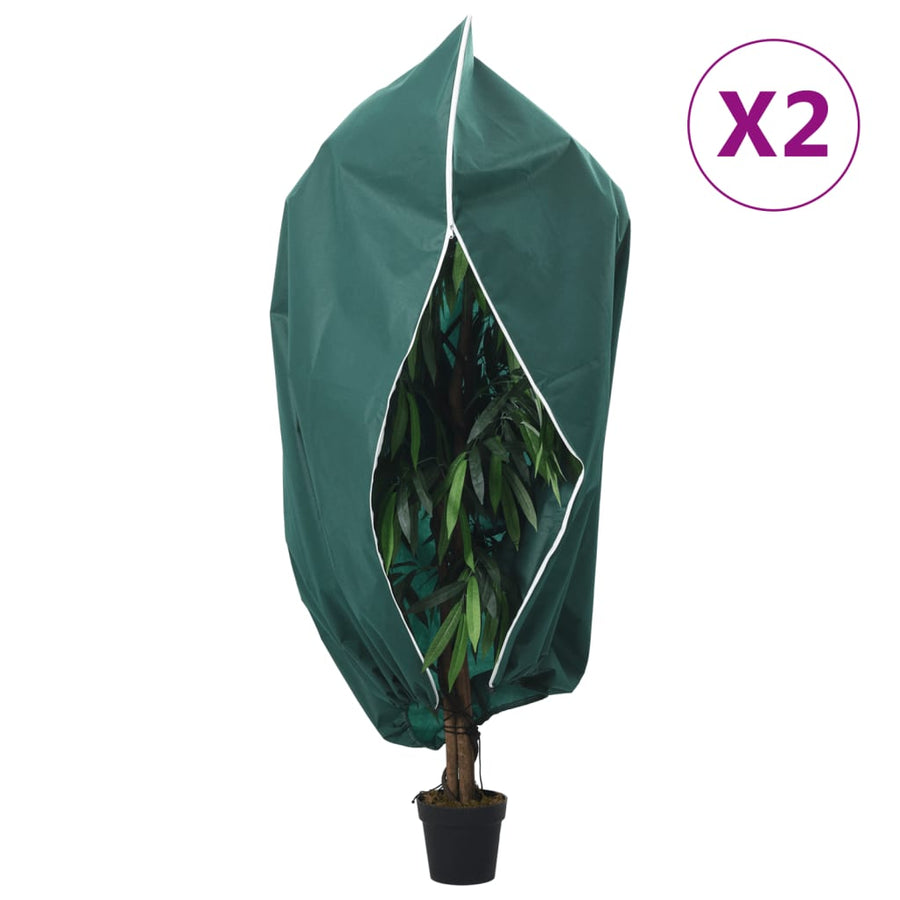 Plantenhoezen met ritssluiting 2 st 70 g/m² 1,55x1,55 m