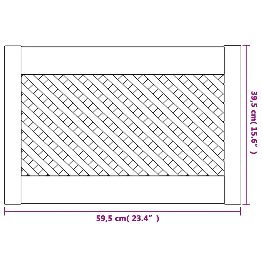 Kastdeuren Met Latwerk 59,5X39,5 Cm Massief Grenenhout 59.5 x 39.5 cm