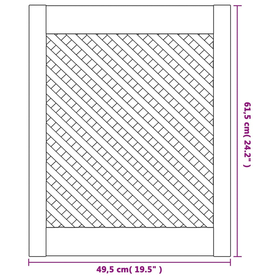 Kastdeuren Met Latwerk 49,5X61,5 Cm Massief Grenenhout 49.5 x 61.5 cm