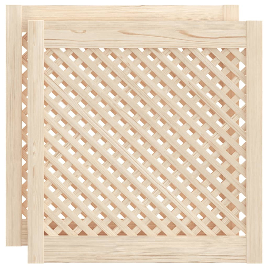 Kastdeuren Met Latwerk 59,5X61,5 Cm Massief Grenenhout 59.5 x 61.5 cm