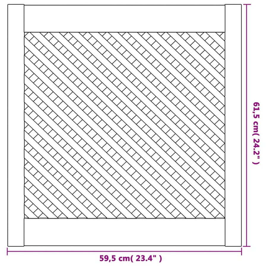 Kastdeuren Met Latwerk 59,5X61,5 Cm Massief Grenenhout 59.5 x 61.5 cm