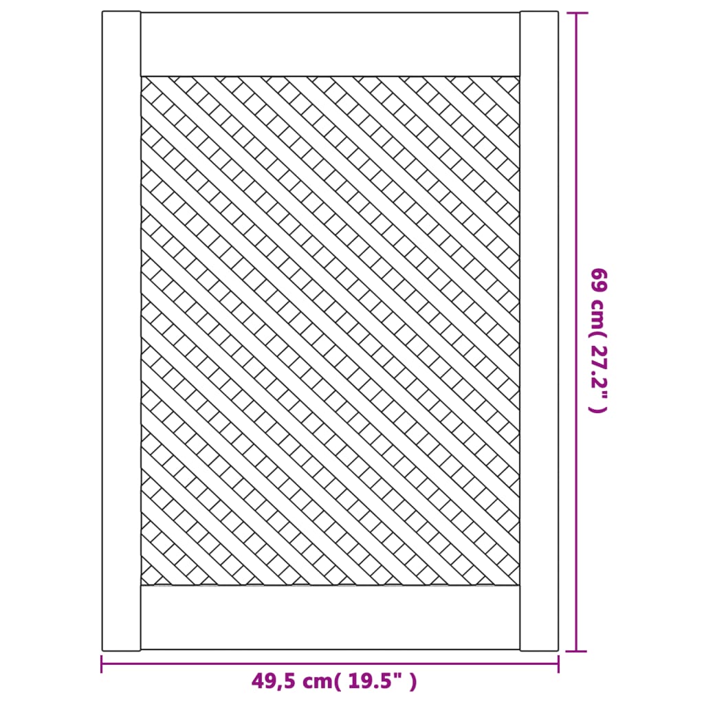 Kastdeuren Met Latwerk 49,5X69 Cm Massief Grenenhout 49.5 x 69 cm
