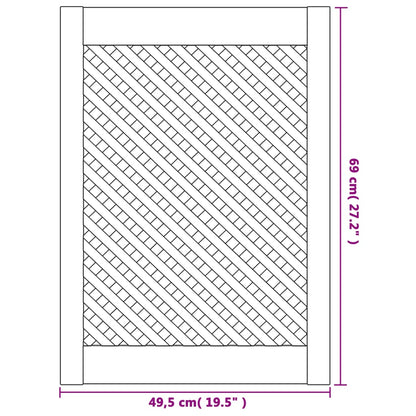 Kastdeuren Met Latwerk 49,5X69 Cm Massief Grenenhout 49.5 x 69 cm