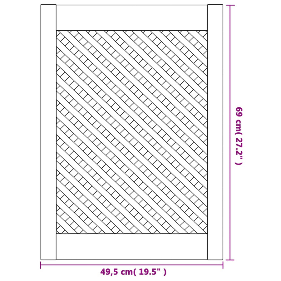 Kastdeuren Met Latwerk 49,5X69 Cm Massief Grenenhout 49.5 x 69 cm