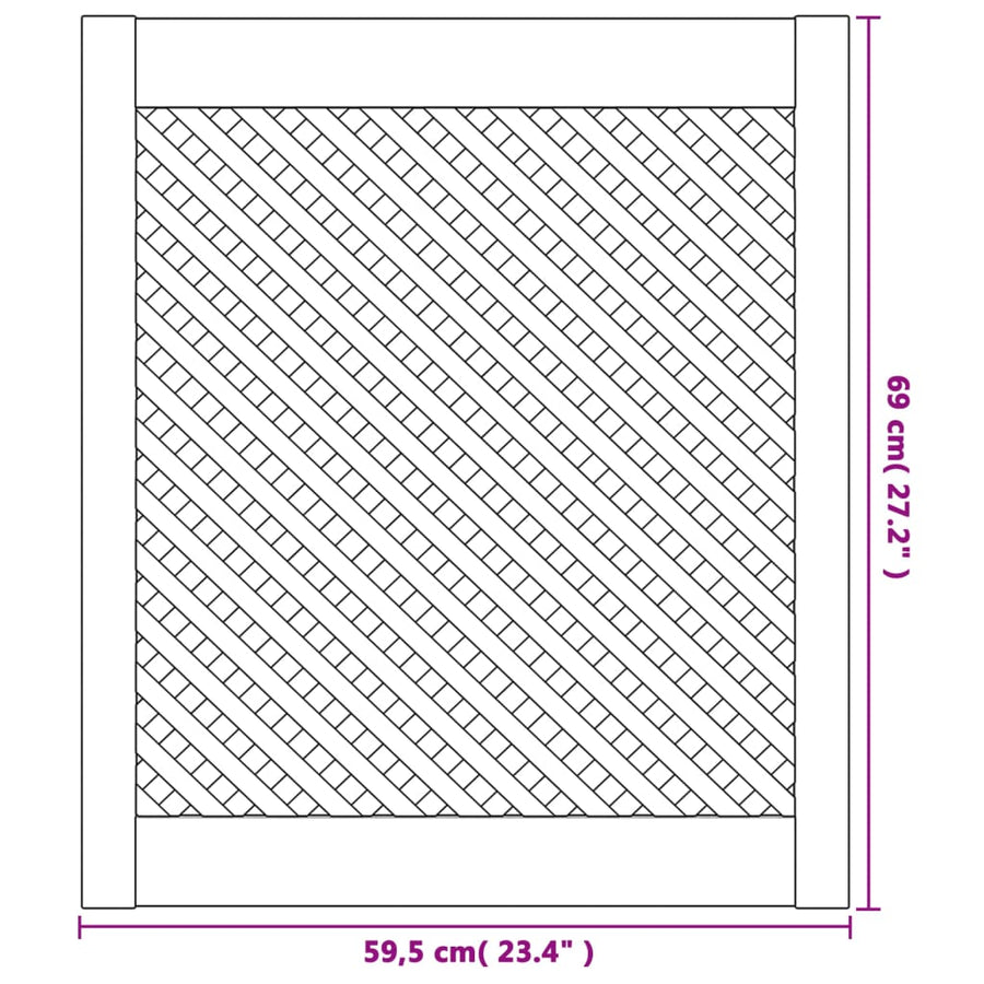 Kastdeuren Met Latwerk 59,5X69 Cm Massief Grenenhout 59.5 x 69 cm