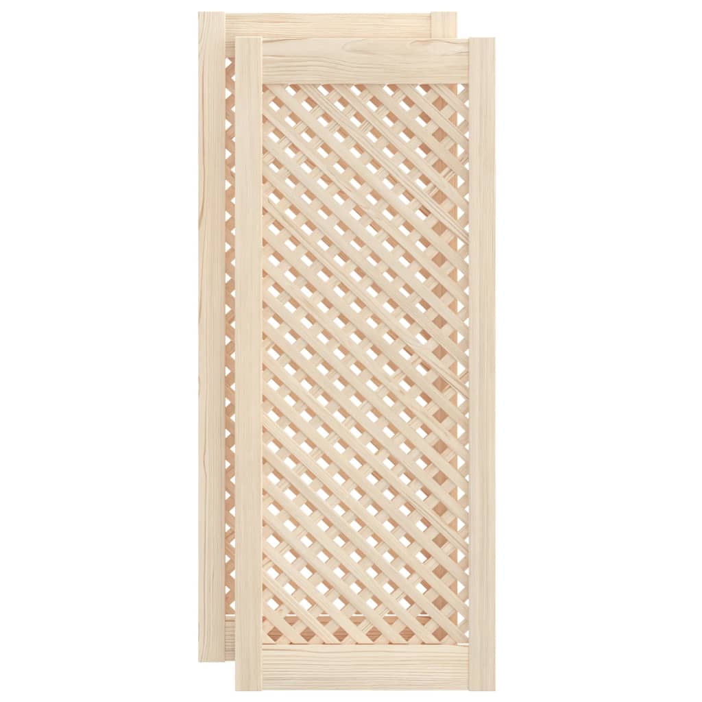 Kastdeuren Met Latwerk 2 St 39,5X99 Cm Massief Grenenhout Gerookt Eiken