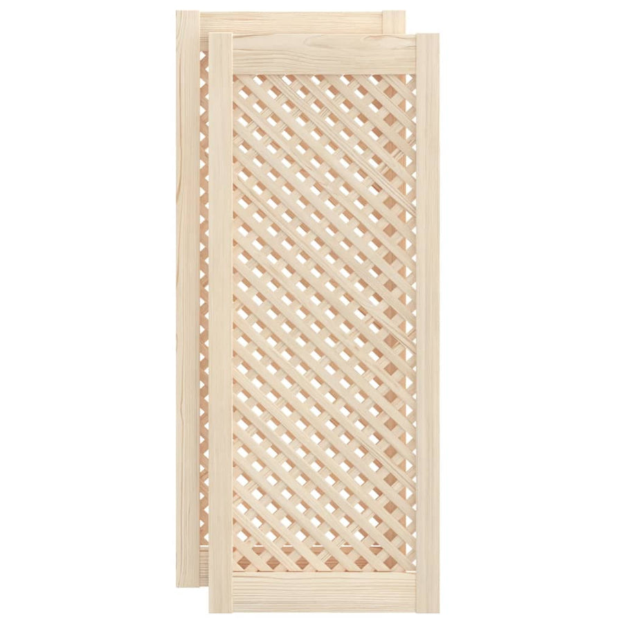 Kastdeuren Met Latwerk 2 St 39,5X99 Cm Massief Grenenhout Gerookt Eiken