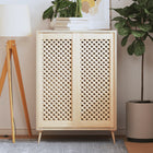 Latticed cabinet doors 2 pcs 39.5x99 cm solid pine wood