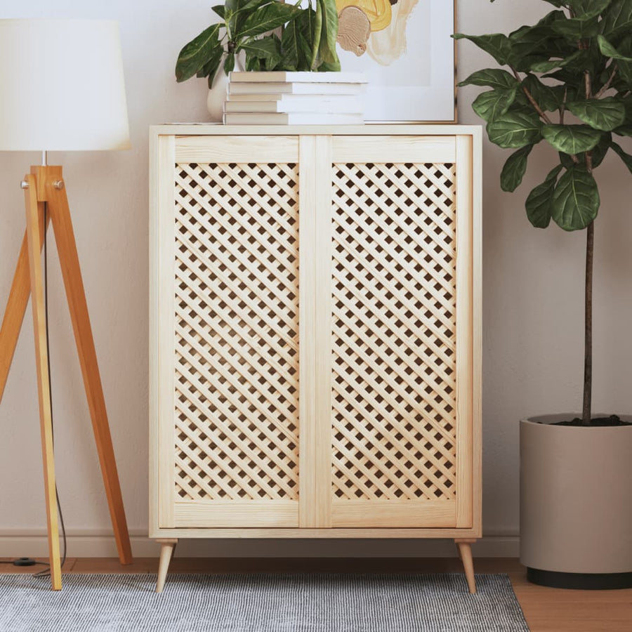 Kastdeuren Met Latwerk 2 St 39,5X99 Cm Massief Grenenhout Gerookt Eiken