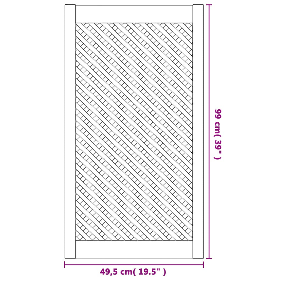 Kastdeuren Met Latwerk 49,5X99 Cm Massief Grenenhout 49.5 x 99 cm