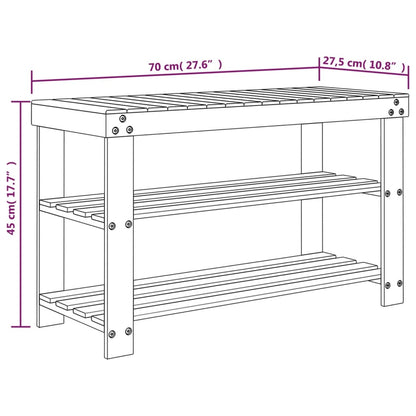 Schoenenrek 3-Laags 70X27,5X45 Cm Bamboe