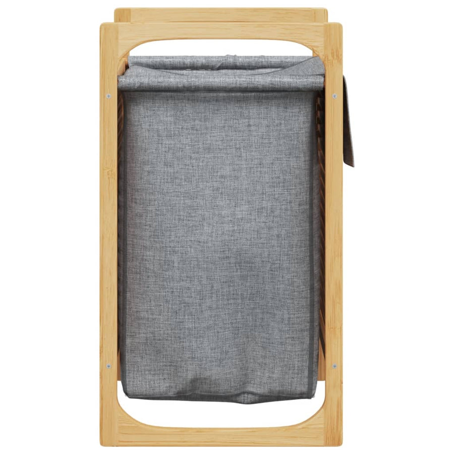 Wasmand met grijze zak 32x30x36,5 cm bamboe
