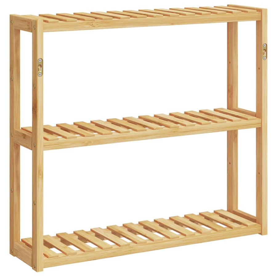 Badkamerrek 3-Laags Wandmontage 60X15X54 Cm Bamboe