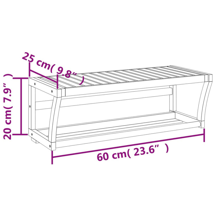 Handdoekenrek wandgemonteerd 60x25x20 cm bamboe