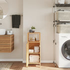 Bathroom cabinet with shelf 36x33x87 cm bamboo