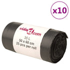 Vuilniszakken 35L 250 stuks zwart