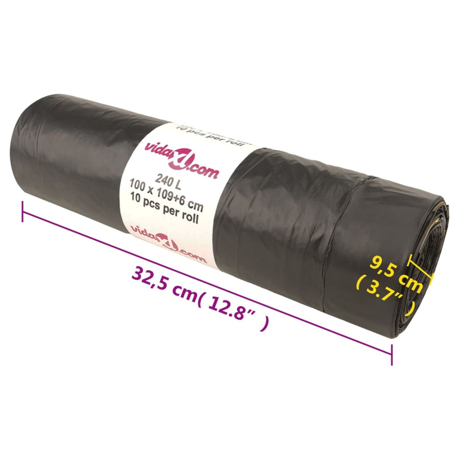 Vuilniszakken Met Trekkoorden 150 St 240 L Zwart