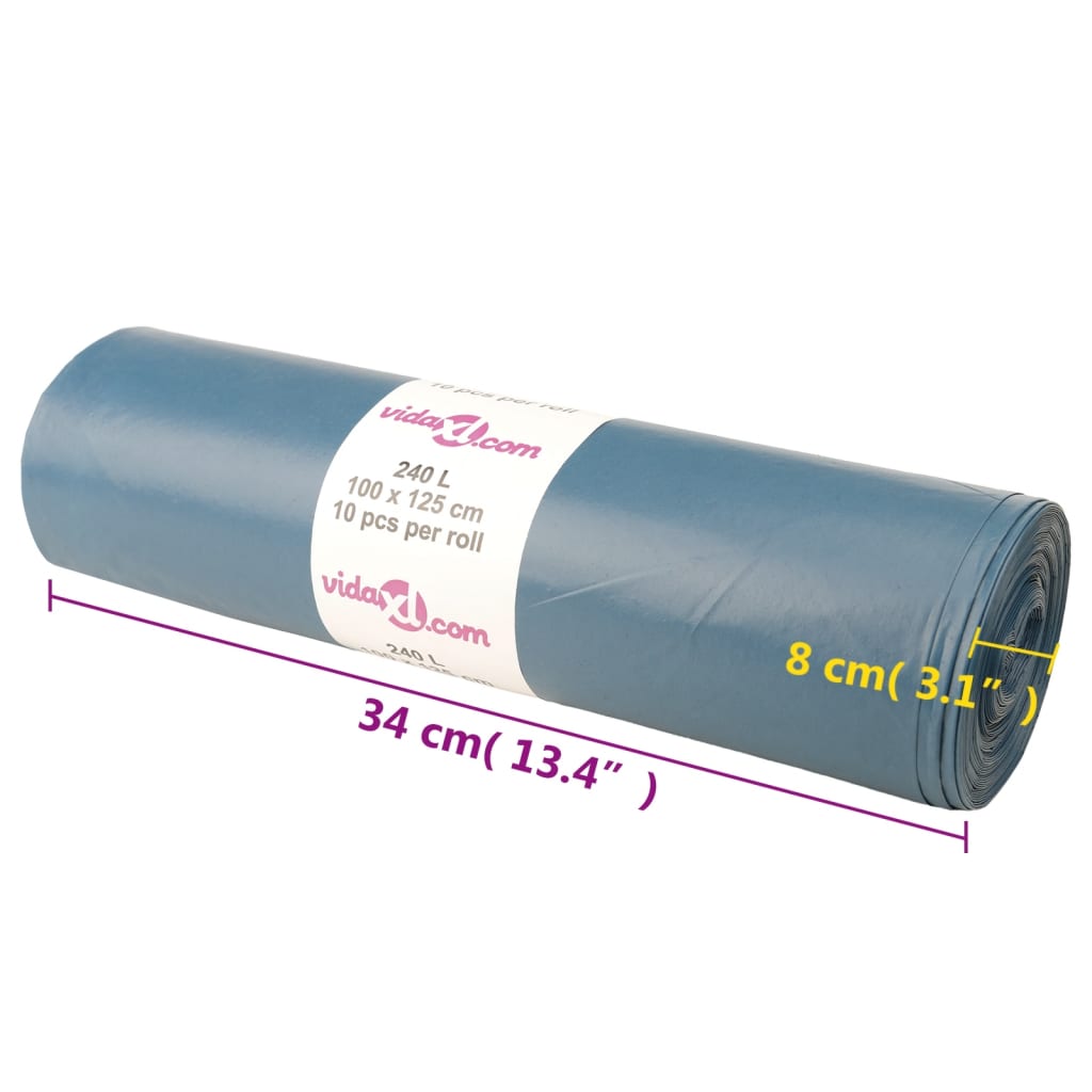 Vuilniszakken 100 St 240 L Blauw