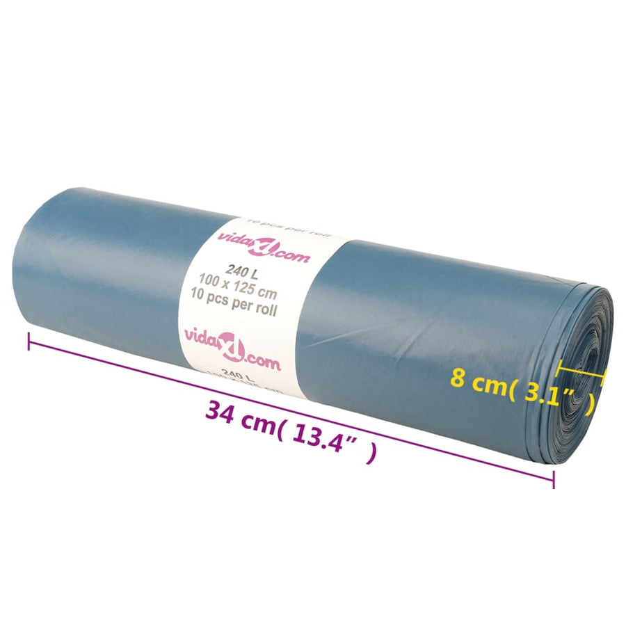 Vuilniszakken 100 St 240 L Blauw