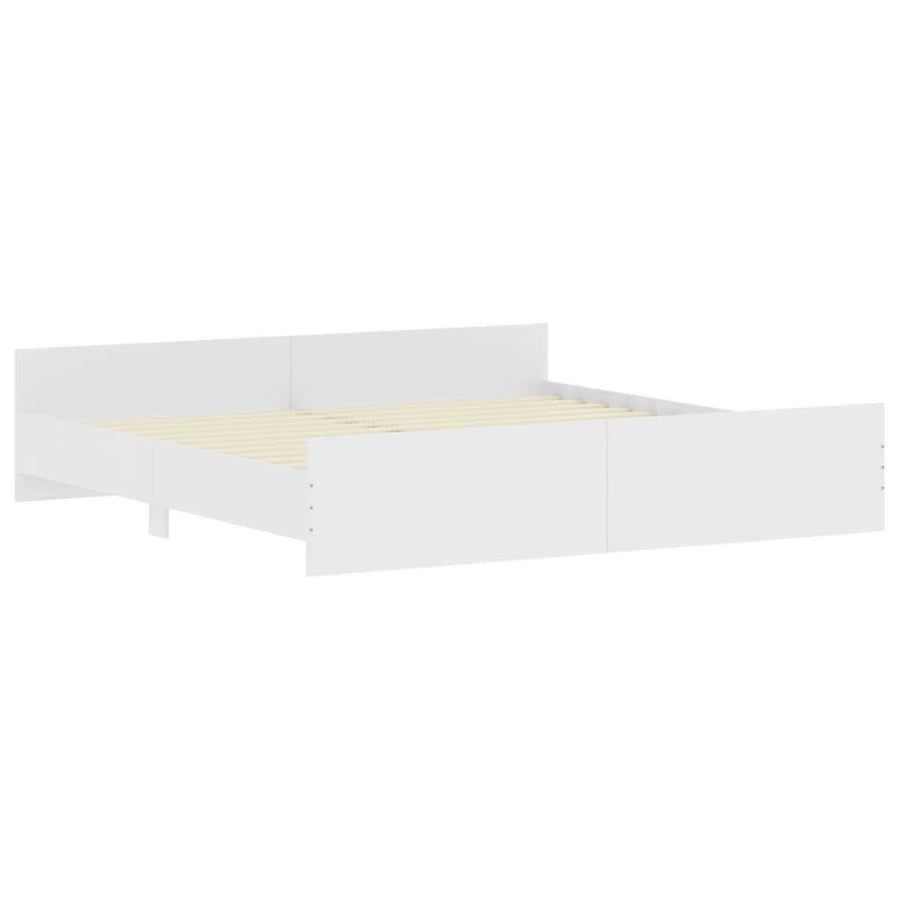 Bedframe Met Hoofd- En Voeteneinde 200 x 200 cm Wit