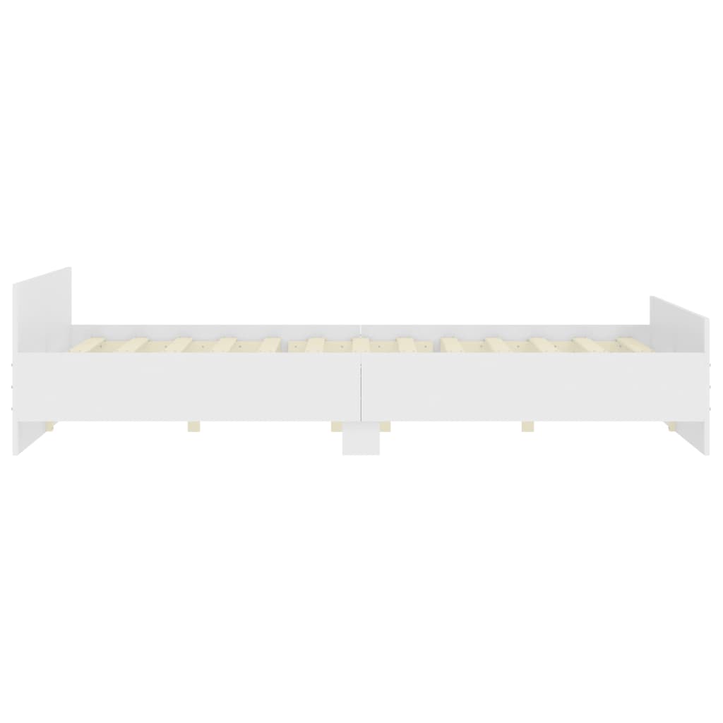 Bedframe Met Hoofd- En Voeteneinde 200 x 200 cm Wit