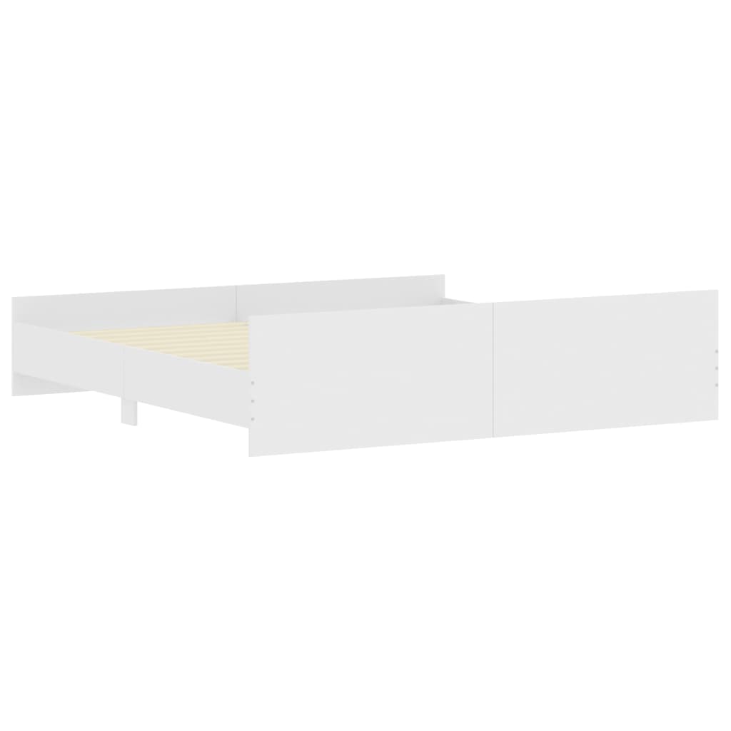 Bedframe Met Hoofd- En Voeteneinde 200 x 200 cm Wit