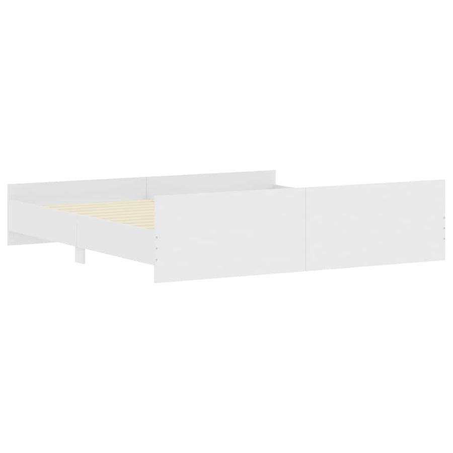 Bedframe Met Hoofd- En Voeteneinde 200 x 200 cm Wit
