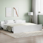 Bedframe wit 200x200 cm met hoofd- en voeteneinde