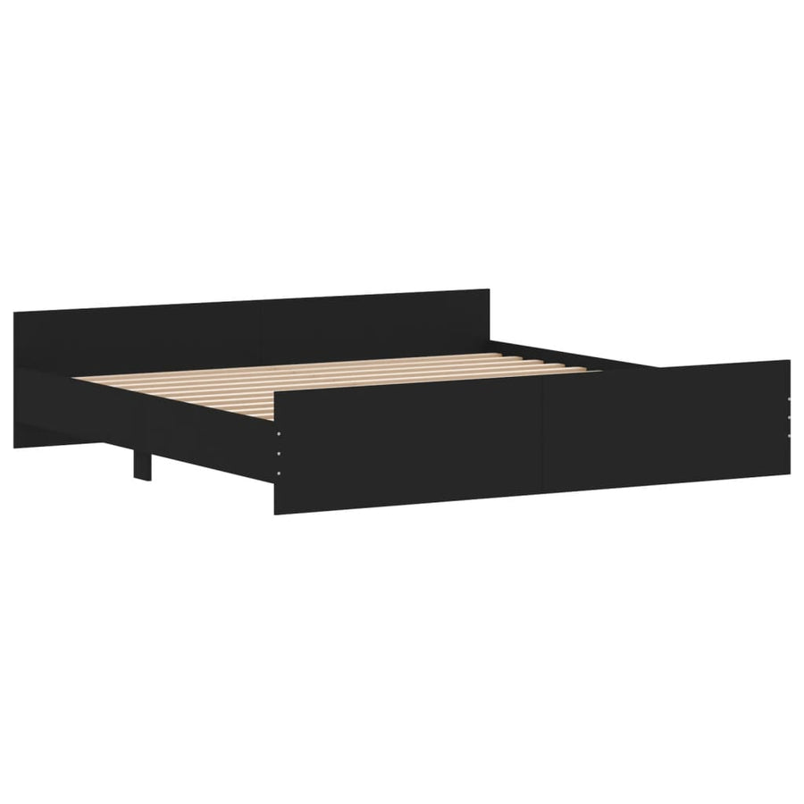 Bedframe Met Hoofd- En Voeteneinde 200 x 200 cm Zwart