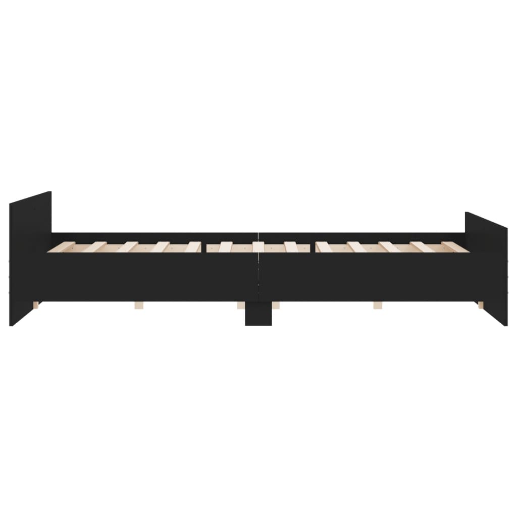 Bedframe Met Hoofd- En Voeteneinde 200 x 200 cm Zwart