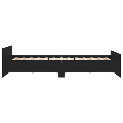 Bedframe Met Hoofd- En Voeteneinde 200 x 200 cm Zwart