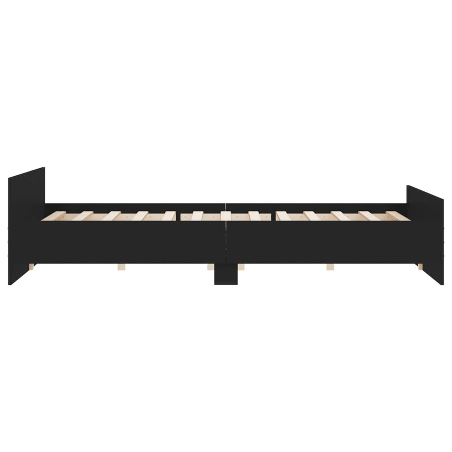 Bedframe Met Hoofd- En Voeteneinde 200 x 200 cm Zwart