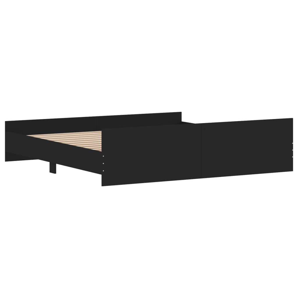 Bedframe Met Hoofd- En Voeteneinde 200 x 200 cm Zwart