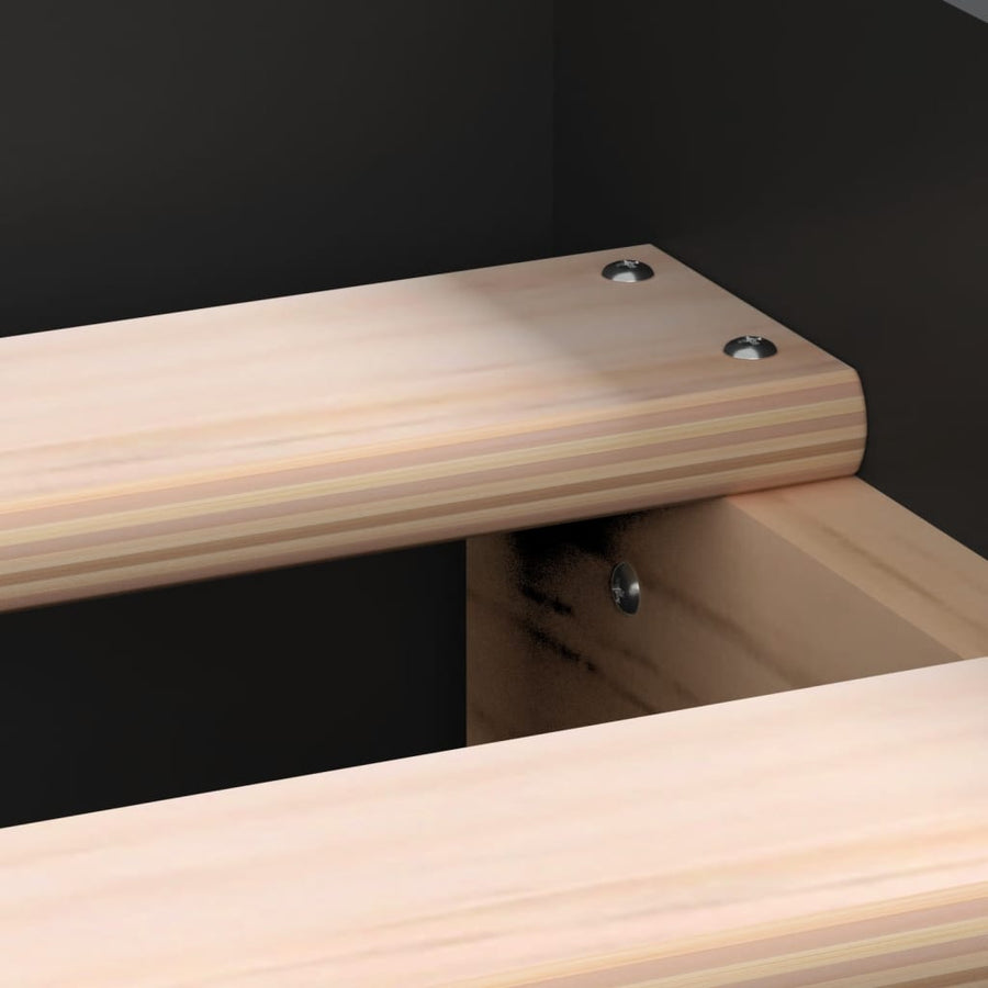 Bedframe Met Hoofd- En Voeteneinde 200 x 200 cm Zwart