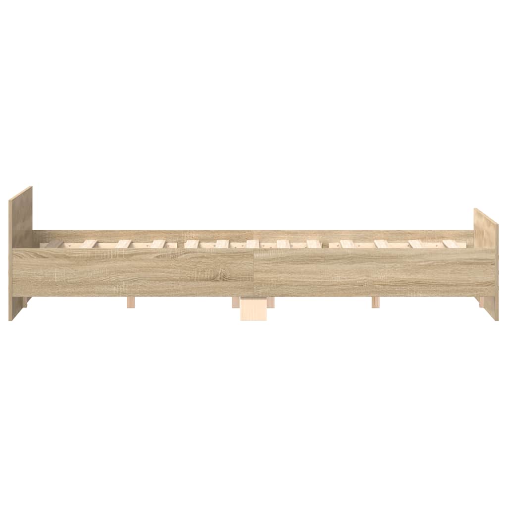 Bedframe Met Hoofd- En Voeteneinde Kleur Sonoma Eiken 200 x 200 cm