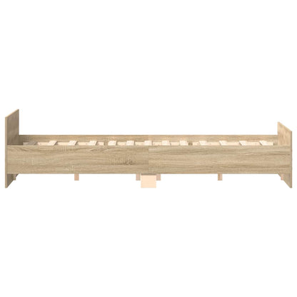Bedframe Met Hoofd- En Voeteneinde Kleur Sonoma Eiken 200 x 200 cm