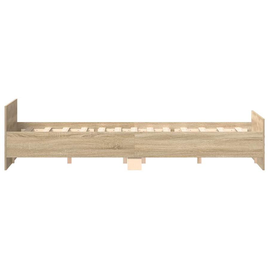 Bedframe Met Hoofd- En Voeteneinde Kleur Sonoma Eiken 200 x 200 cm
