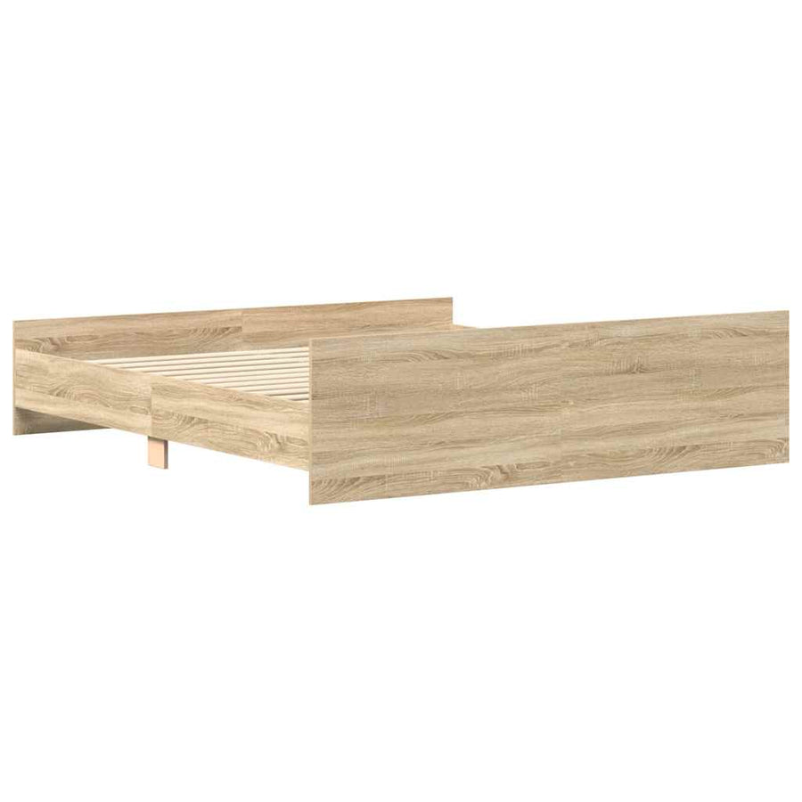 Bedframe Met Hoofd- En Voeteneinde Kleur Sonoma Eiken 200 x 200 cm
