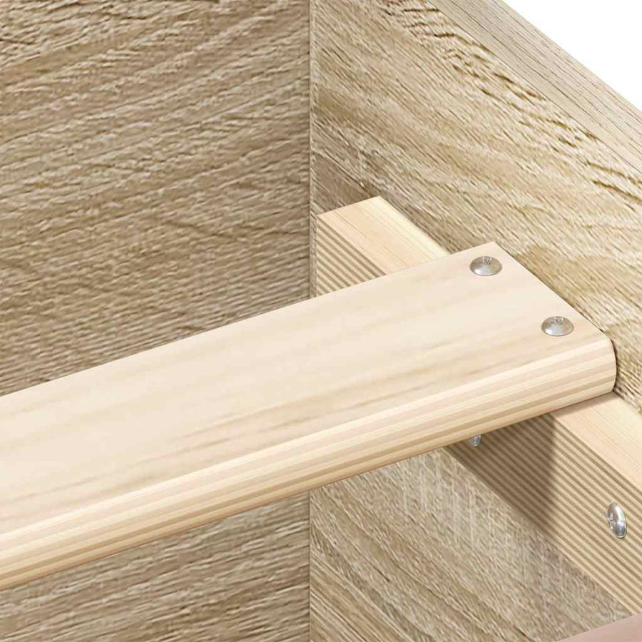 Bedframe Met Hoofd- En Voeteneinde Kleur Sonoma Eiken 200 x 200 cm